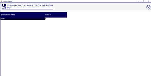 CUSTOMER WISE ITEM GROUP WISE DISCOUNT SETUP